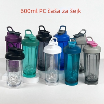 600 ml PC Tritan šejker za proteine, plastična šalice za sport i vanjsku upotrebu, prenosiva