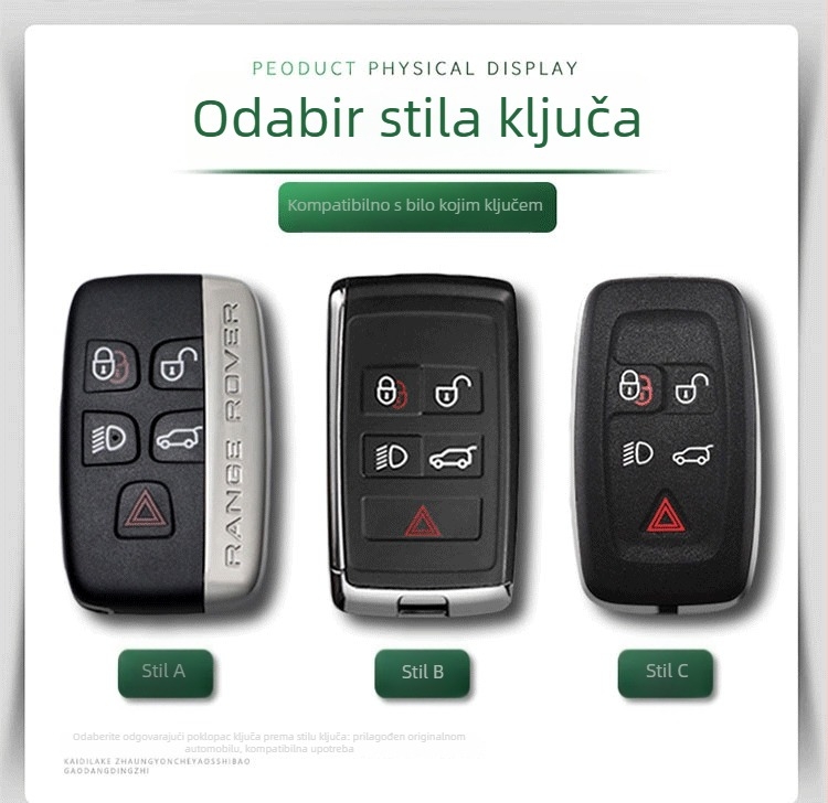 Kožna futrola za ključ Land Rover – kompatibilna s Evoque, Velar, Defender, Range Rover, Range Rover Sport, Discovery i Discovery Sport