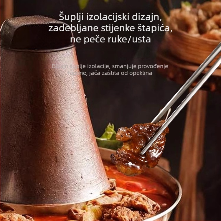 Štapići od 316L nehrđajućeg čelika za kućnu upotrebu, vrhunske kvalitete, antibakterijski, otporni na plijesan, namijenjeni obitelji, lagan doživljaj luksuza, premium doživljaj, protuklizni