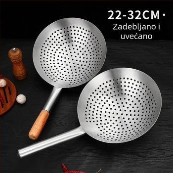 Nehrđajući čelični mrežasti kuhač za prženje i vrući lonac, zaštita od opeklina, kontrola izlijevanja ulja, ocjeđivanje i podizanje rezanaca, za kuhinju kod kuće i profesionalnu kuhinju