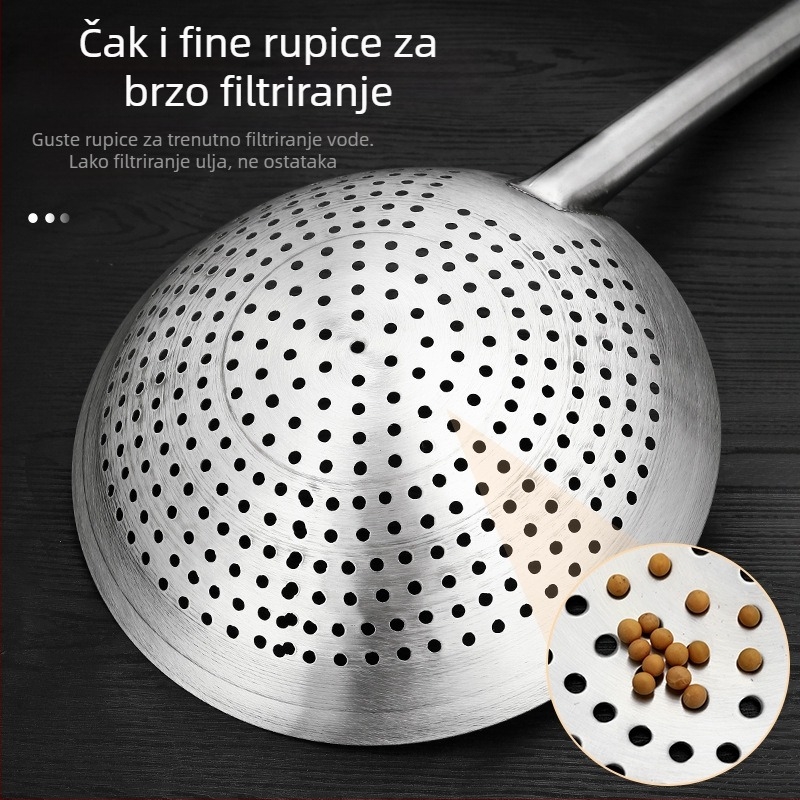 Nehrđajući čelični mrežasti kuhač za prženje i vrući lonac, zaštita od opeklina, kontrola izlijevanja ulja, ocjeđivanje i podizanje rezanaca, za kuhinju kod kuće i profesionalnu kuhinju
