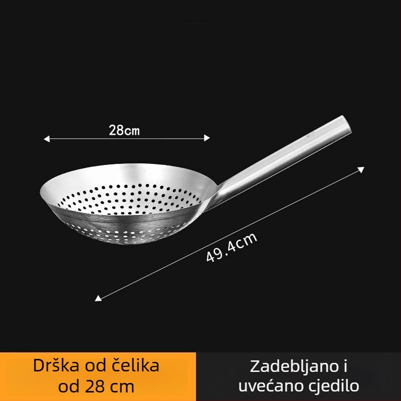 Nehrđajući čelični mrežasti kuhač za prženje i vrući lonac, zaštita od opeklina, kontrola izlijevanja ulja, ocjeđivanje i podizanje rezanaca, za kuhinju kod kuće i profesionalnu kuhinju