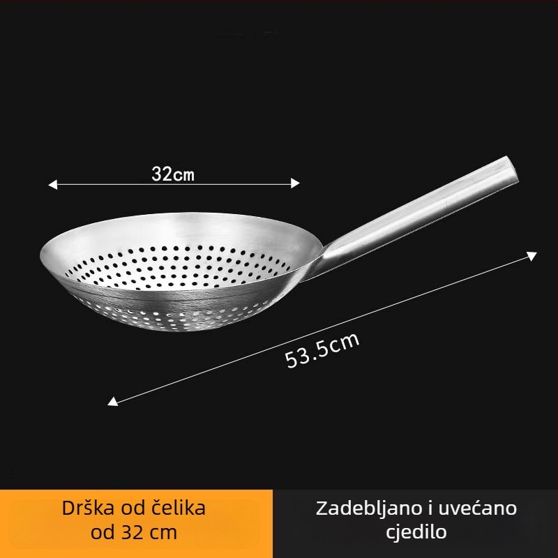 Nehrđajući čelični mrežasti kuhač za prženje i vrući lonac, zaštita od opeklina, kontrola izlijevanja ulja, ocjeđivanje i podizanje rezanaca, za kuhinju kod kuće i profesionalnu kuhinju