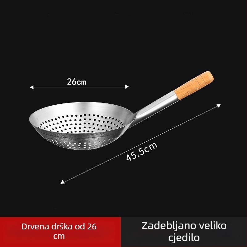 Nehrđajući čelični mrežasti kuhač za prženje i vrući lonac, zaštita od opeklina, kontrola izlijevanja ulja, ocjeđivanje i podizanje rezanaca, za kuhinju kod kuće i profesionalnu kuhinju