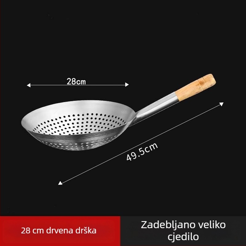 Nehrđajući čelični mrežasti kuhač za prženje i vrući lonac, zaštita od opeklina, kontrola izlijevanja ulja, ocjeđivanje i podizanje rezanaca, za kuhinju kod kuće i profesionalnu kuhinju