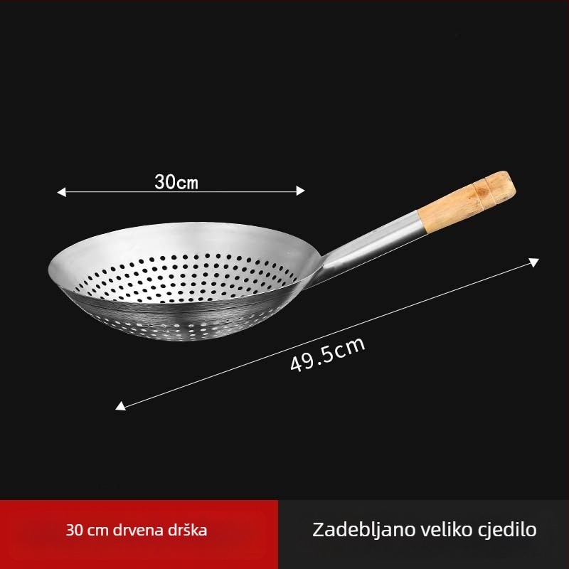Nehrđajući čelični mrežasti kuhač za prženje i vrući lonac, zaštita od opeklina, kontrola izlijevanja ulja, ocjeđivanje i podizanje rezanaca, za kuhinju kod kuće i profesionalnu kuhinju
