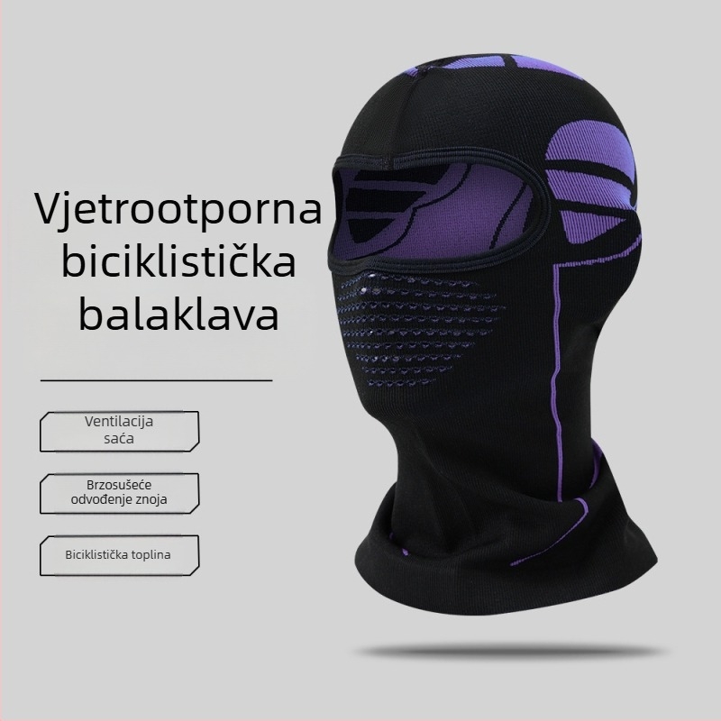 Zimska maska za biciklizam s kapuljom, topla, prozračna, otporna na vjetar za vrat