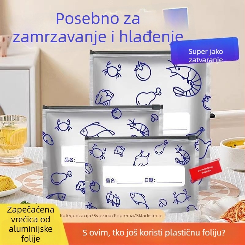 Vrećice od aluminijske folije za očuvanje svježine u hladnjaku, zrakonepropusne samouzavršavajuće vrećice za zamrznuto meso