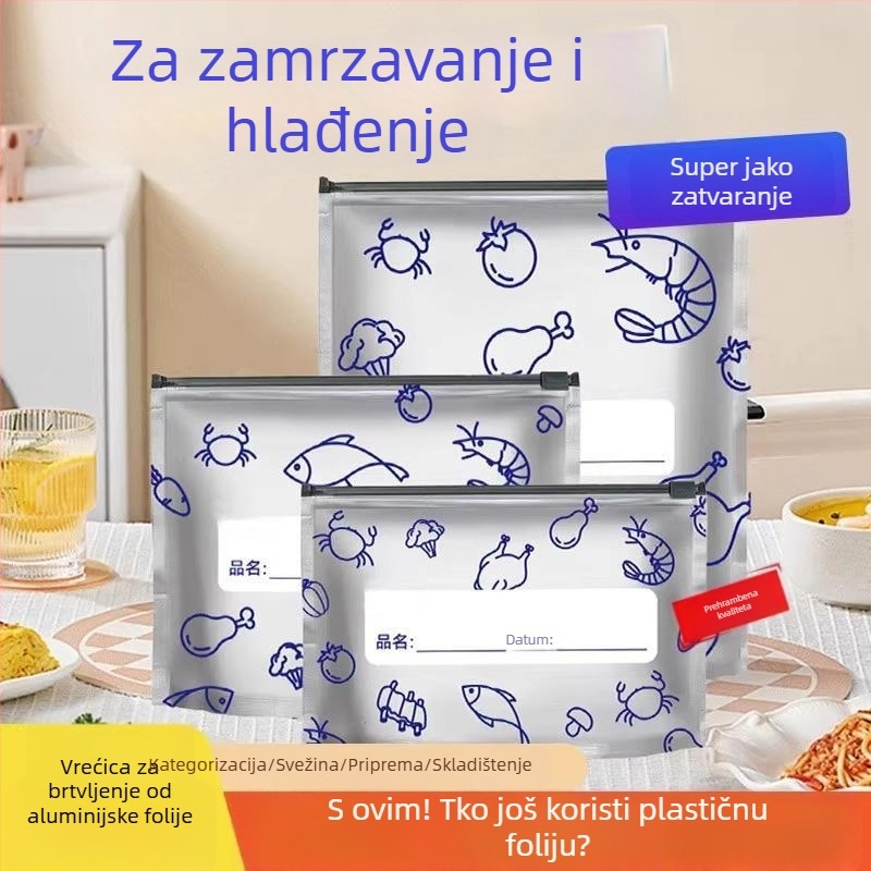 Vrećice od aluminijske folije za očuvanje svježine u hladnjaku, zrakonepropusne samouzavršavajuće vrećice za zamrznuto meso