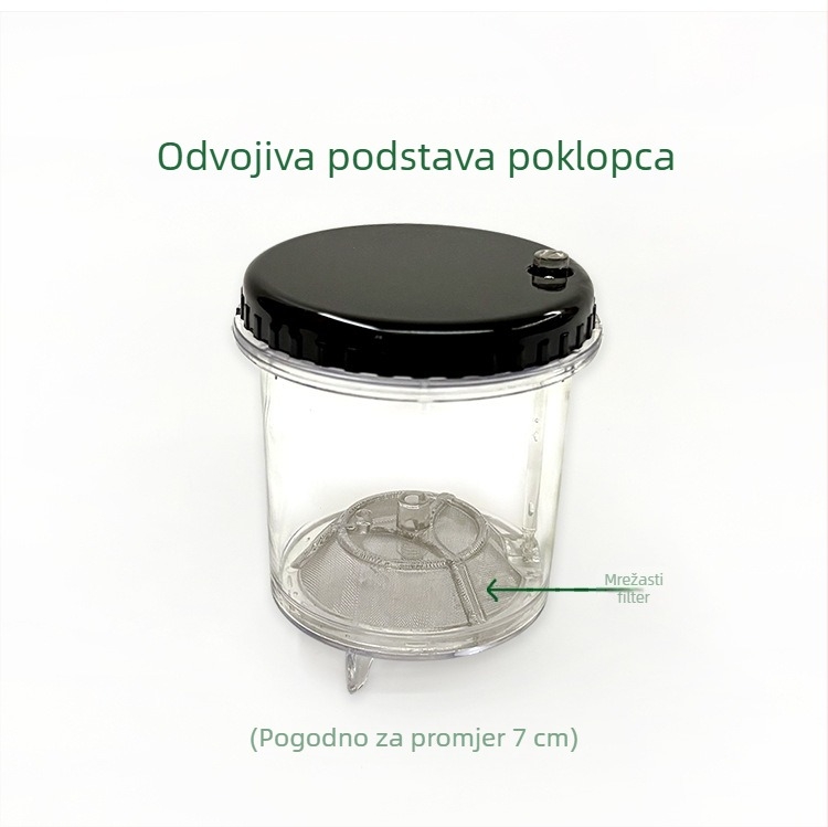 Unutarnji filter za čaj za šalice s promjerom otvora 7-8 cm, materijal PC, nehrđajući čelik 304.