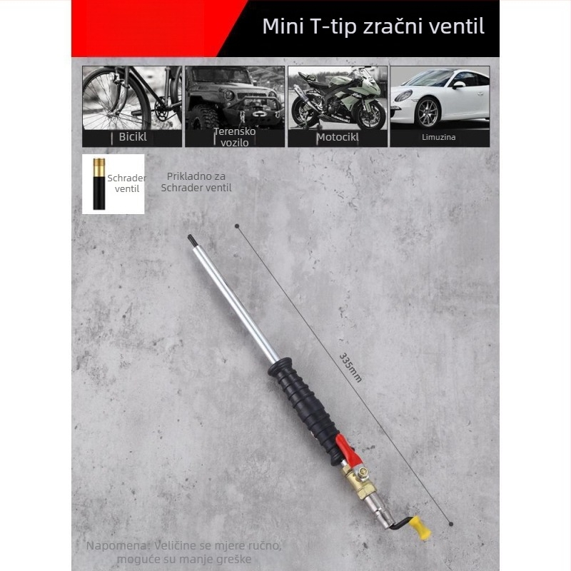 Mlaznica za inflaciju zraka za kompresor, glava za dofućavanje guma za automobile, motocikle i električna vozila