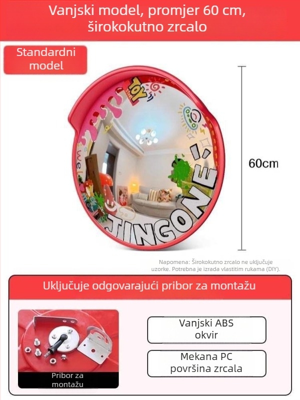 DIY graffiti oslikano širokokutno ogledalo za fotografiju, konveksno ogledalo za dekoraciju