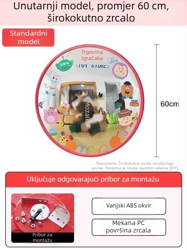DIY graffiti oslikano širokokutno ogledalo za fotografiju, konveksno ogledalo za dekoraciju