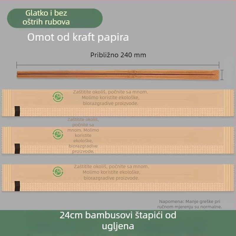 Jednokratne palčice od bambusa, kvalitete hrane, pojedinačno pakirane, higijenske za kućnu upotrebu i brzu hranu