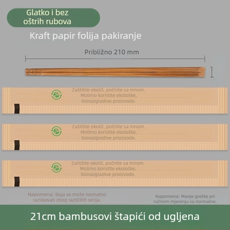 Jednokratne palčice od bambusa, kvalitete hrane, pojedinačno pakirane, higijenske za kućnu upotrebu i brzu hranu