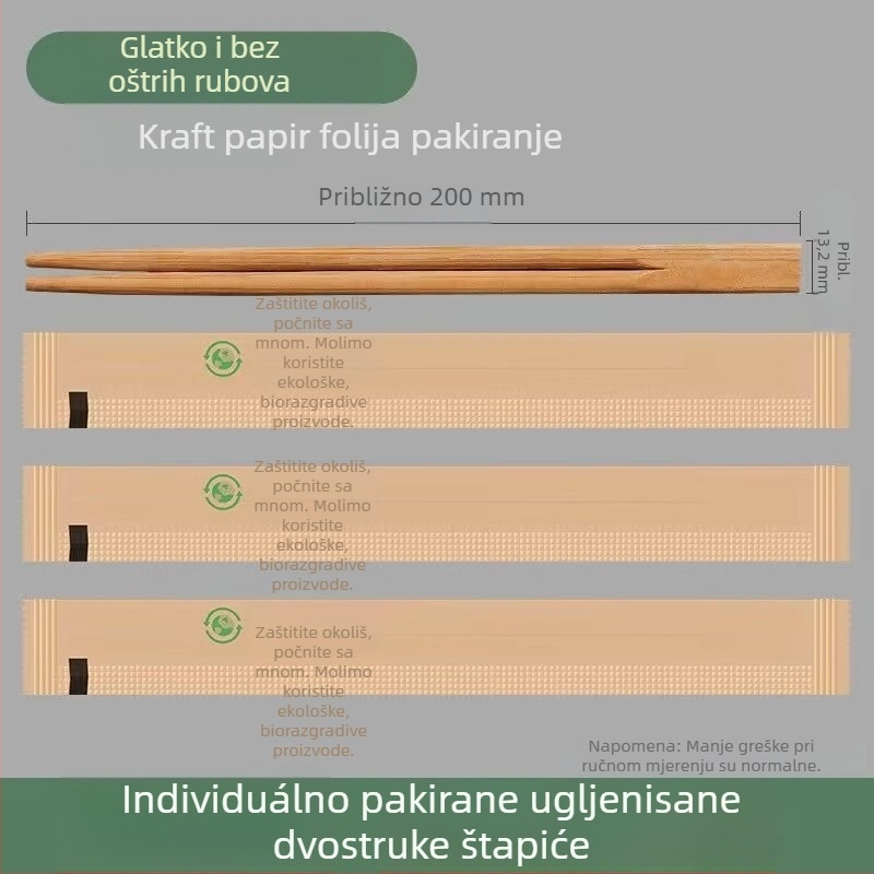 Jednokratne palčice od bambusa, kvalitete hrane, pojedinačno pakirane, higijenske za kućnu upotrebu i brzu hranu