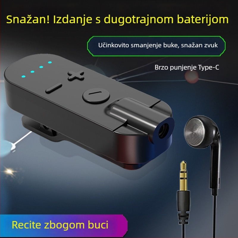 Klip-on Bluetooth slušalica-prijemnik s kostnom kondukcijom, visoka kvaliteta zvuka, redukcija buke, HD pozivi i slušanje glazbe