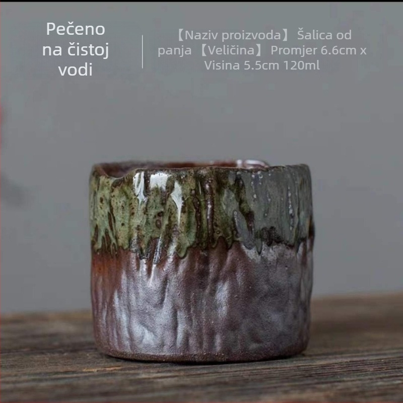 Keramička šalica za čaj, pečena drvom, ručno oblikovan pupoljak cvijeta, personalizirana jednosedna šalica za čaj