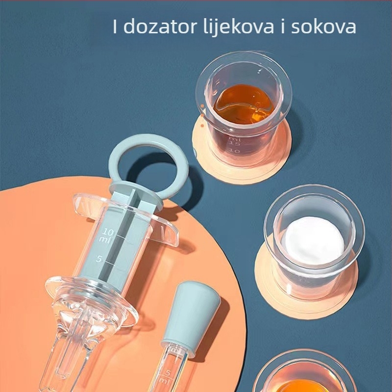 Dječji dozator lijekova s kapljičnim slamčom za vodu i lijekove