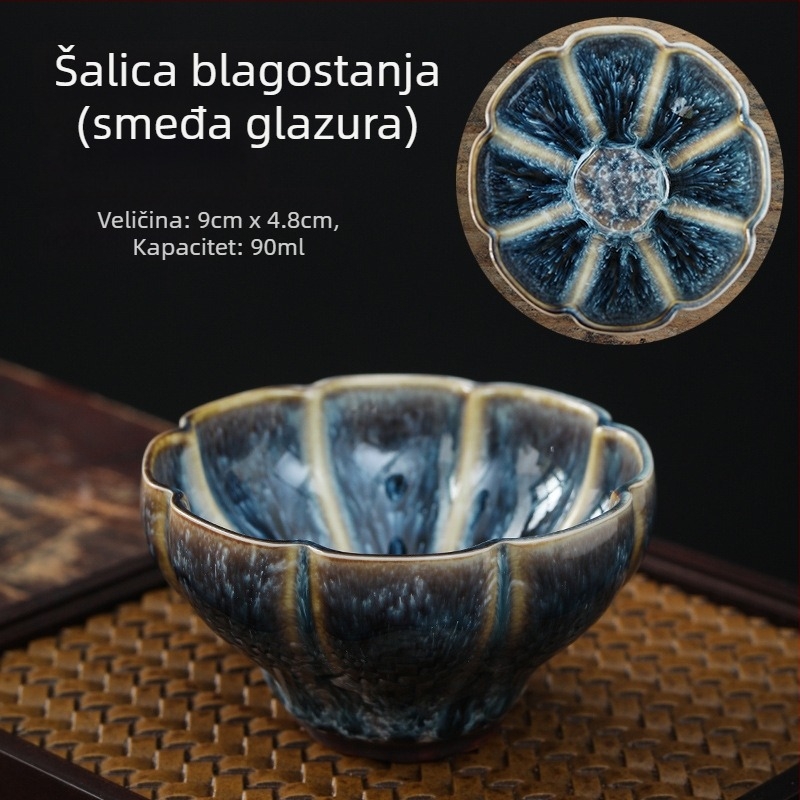 Jianzhan čajna šalica s Tianmu glazurom, porcelanska šalica s pet elemenata