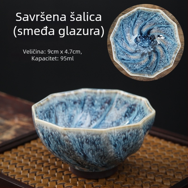 Jianzhan čajna šalica s Tianmu glazurom, porcelanska šalica s pet elemenata