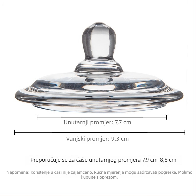 Prozirni stakleni poklopac za šalicu, univerzalni poklopac za šalice mlijeka i vode te šalice s prahom lotus korijena, otporan na prašinu i toplinu