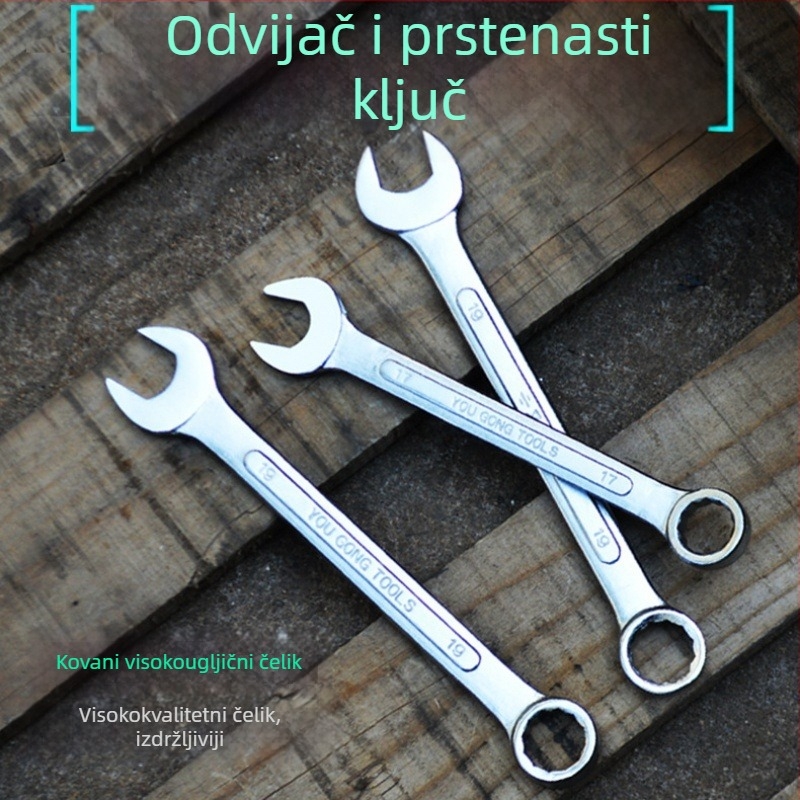 Izravno od proizvođača: Set kombiniranih ključeva s konveksnim rebrima i završnim površinama u ogledalu ili matu, za popravke automobila.