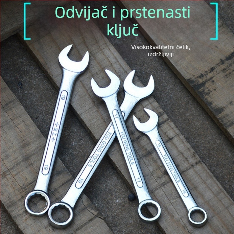 Izravno od proizvođača: Set kombiniranih ključeva s konveksnim rebrima i završnim površinama u ogledalu ili matu, za popravke automobila.