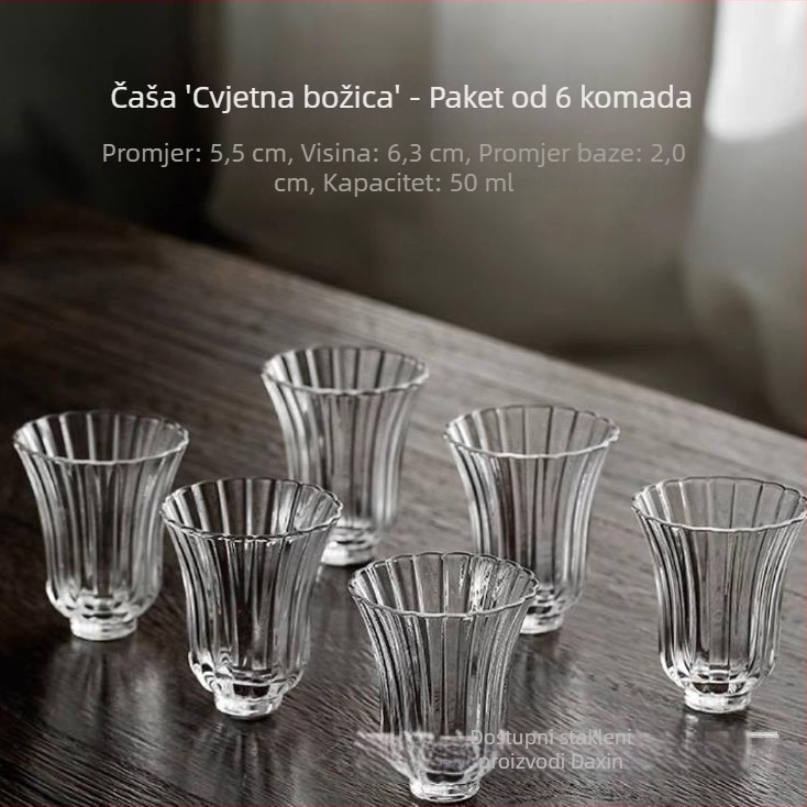 Staklena čajna posuda s dizajnom inspiriranim dinastijom Sung, set staklenog čaja od borosilikatnog stakla otporan na toplinu