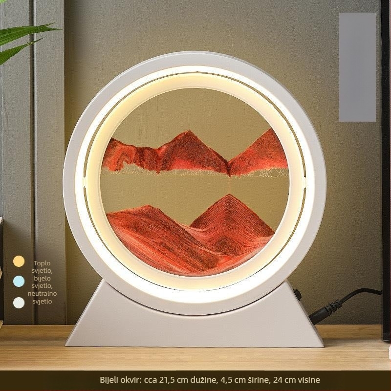 Umjetnost tečnog pijeska uz Bluetooth zvučnik i stolnu lampu – ukras s pijeskom, moderni stolni dekor, dar za useljenje