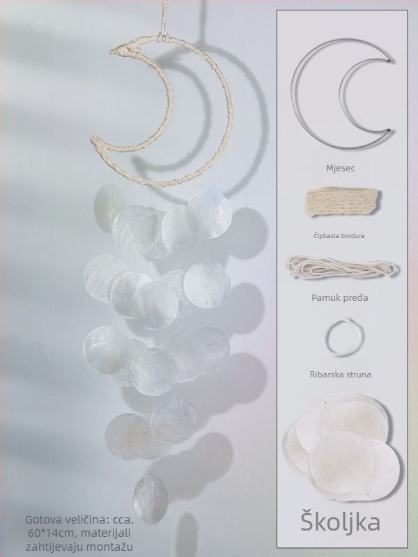 DIY paket školjki za zvončić na vjetar – dječja kreativna ručna izrada za ukrašavanje sobe