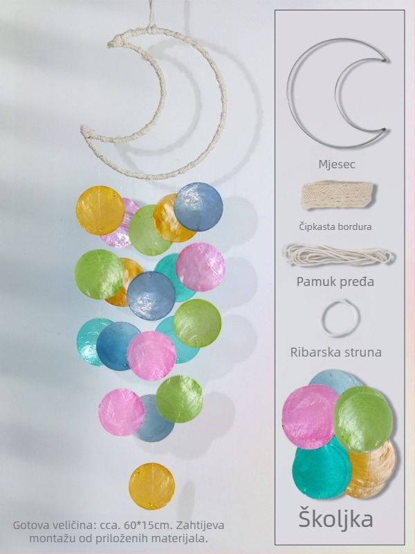 DIY paket školjki za zvončić na vjetar – dječja kreativna ručna izrada za ukrašavanje sobe