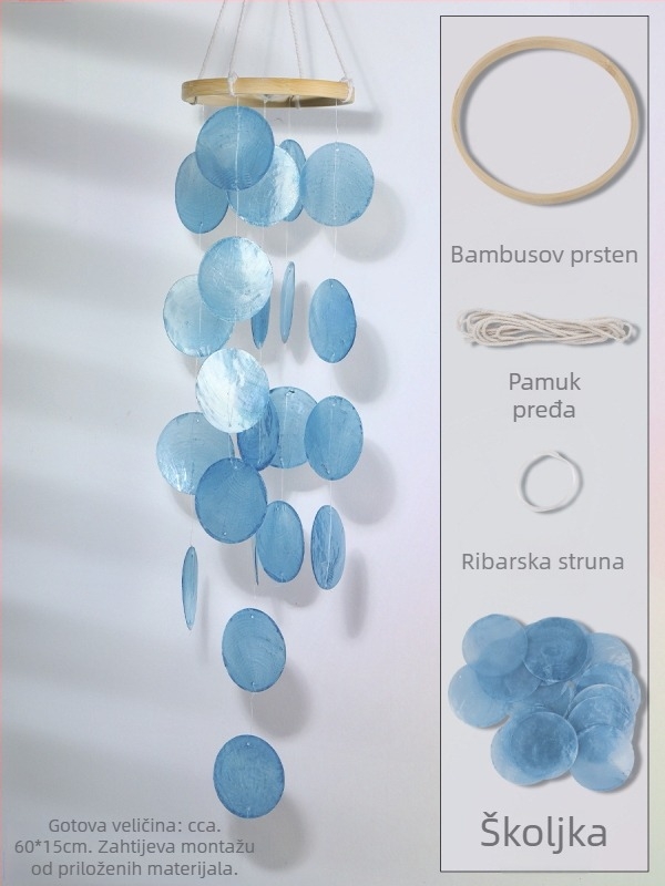 DIY paket školjki za zvončić na vjetar – dječja kreativna ručna izrada za ukrašavanje sobe