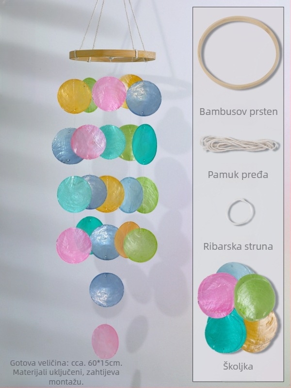 DIY paket školjki za zvončić na vjetar – dječja kreativna ručna izrada za ukrašavanje sobe