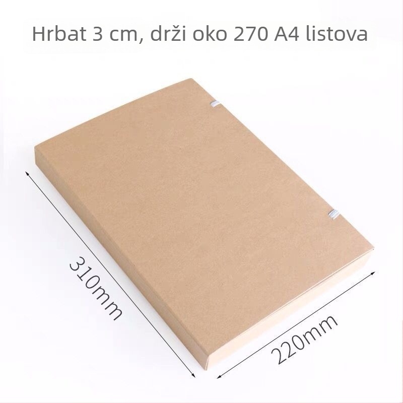 10 praznih kutija za dokumente, velike kapacitete, od Kraft papira, bez kiseline