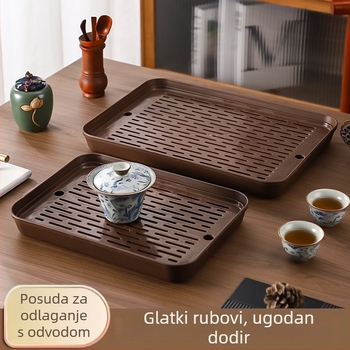 Dvostruki odvodni pladanj za kućnu upotrebu, pladanj za čaj i okvir za skladištenje zdjela, šalice i pribor, pravokutni pladanj za pohranu.