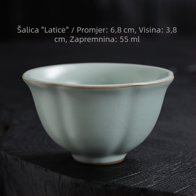 Šalica za čaj Ru Kiln, Ge Kiln keramička šalica s ispucalom glazurom, za kućnu i uredsku upotrebu, mala šalica za degustaciju čaja
