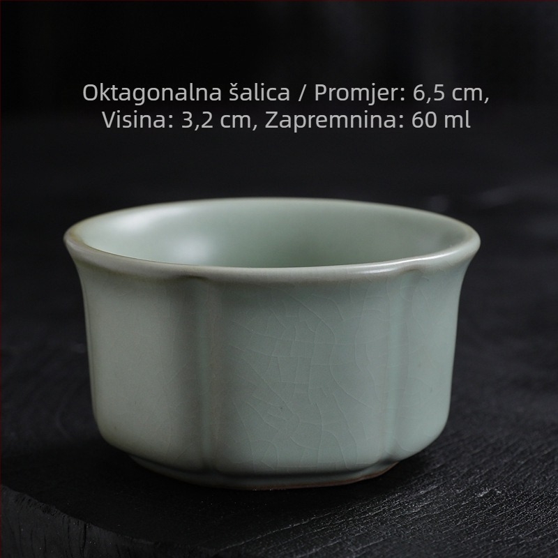 Šalica za čaj Ru Kiln, Ge Kiln keramička šalica s ispucalom glazurom, za kućnu i uredsku upotrebu, mala šalica za degustaciju čaja