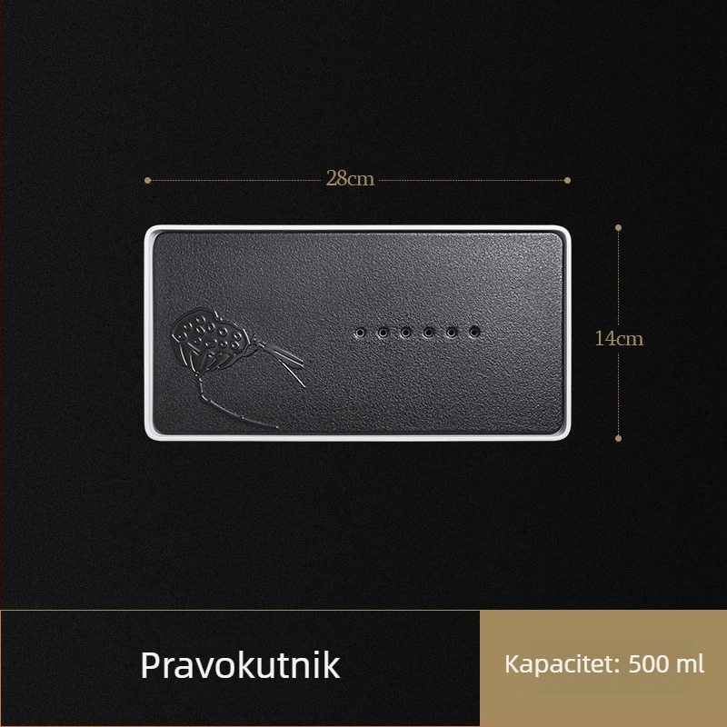 Okrugli pladanj za čaj od melamin-bambusa s spremnikom vode za Gongfu čajni set