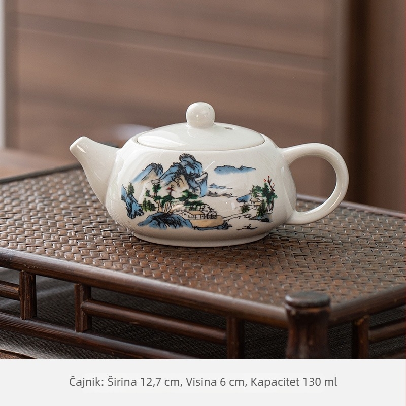 Keramički čajnik s filtrom, ručno izrađen, sivoplavi porcelan, raznih veličina za kućnu pripremu čaja