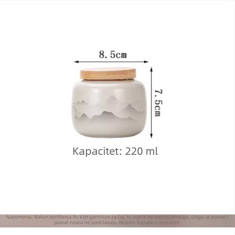 Keramički čajnik s motivom planine i vode, set za čaj sa šalicama i zdjelom, moderni minimalistički luksuzni stil