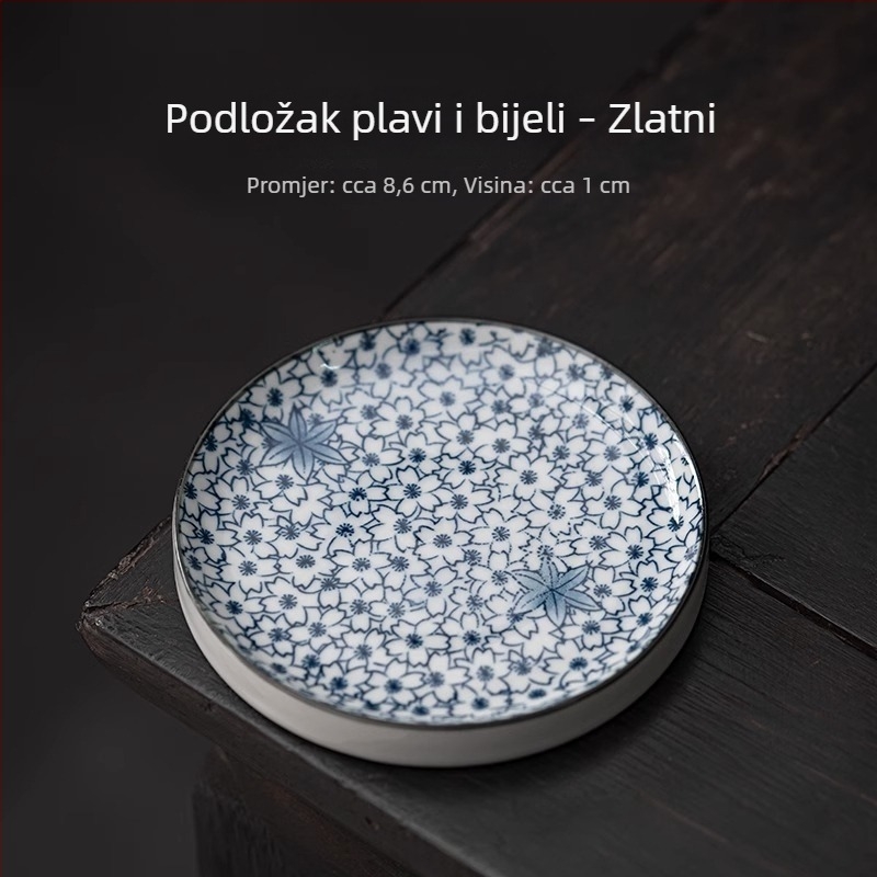 Okrugla keramička podložnica za šalice čaja, plavo-bijela, izolacijska podloga, dodatak za Kung Fu čajni set, držač Poklopca za čajnu tacnu