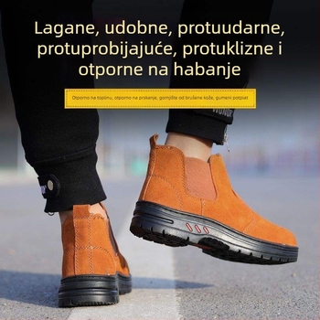 Muške zaštitne cipele za zavarivače — ljetne prozračnost, čelična kapica, protuklizne, otporne na probijanje, otporne na habanje, lagane, bez mirisa