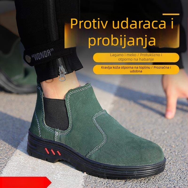 Muške zaštitne cipele za zavarivače — ljetne prozračnost, čelična kapica, protuklizne, otporne na probijanje, otporne na habanje, lagane, bez mirisa