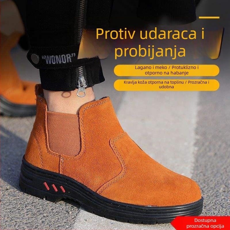 Muške zaštitne cipele za zavarivače — ljetne prozračnost, čelična kapica, protuklizne, otporne na probijanje, otporne na habanje, lagane, bez mirisa