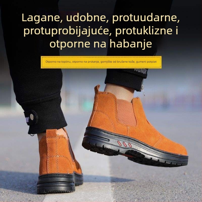 Muške zaštitne cipele za zavarivače — ljetne prozračnost, čelična kapica, protuklizne, otporne na probijanje, otporne na habanje, lagane, bez mirisa