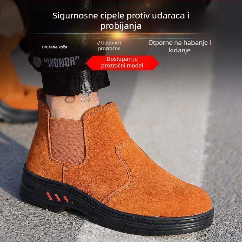 Muške zaštitne cipele za zavarivače — ljetne prozračnost, čelična kapica, protuklizne, otporne na probijanje, otporne na habanje, lagane, bez mirisa