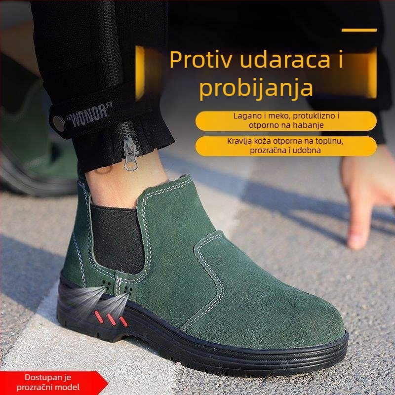 Muške zaštitne cipele za zavarivače — ljetne prozračnost, čelična kapica, protuklizne, otporne na probijanje, otporne na habanje, lagane, bez mirisa