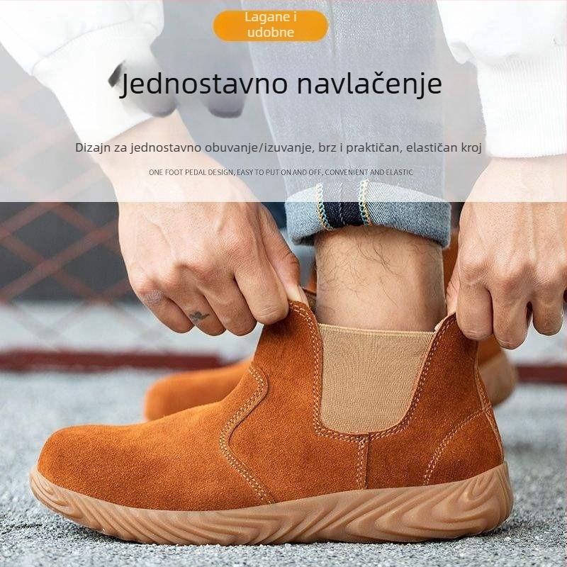 Muške zaštitne cipele za zavarivače — ljetne prozračnost, čelična kapica, protuklizne, otporne na probijanje, otporne na habanje, lagane, bez mirisa