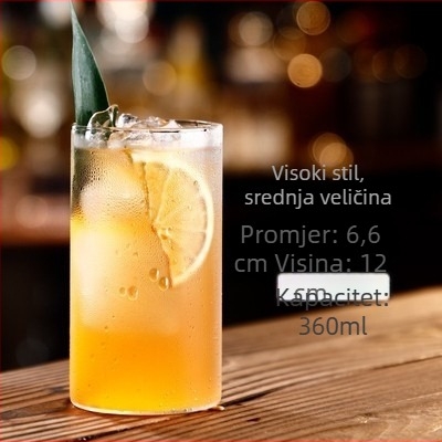 Staklena čaša za vodu s ravnim stijenkama, kvadratna čaša za koktele, Long Island Iced Tea čaša, japanskog stila tanki uspravni Collins čaša, čaša za viski